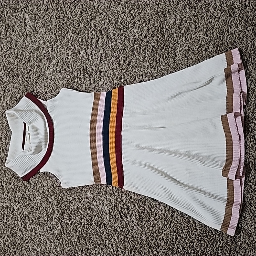 Anthropologie Maeve Sporty Sweater Dress Lambswool Cashmere Rainbow Large - Picture 5 of 8